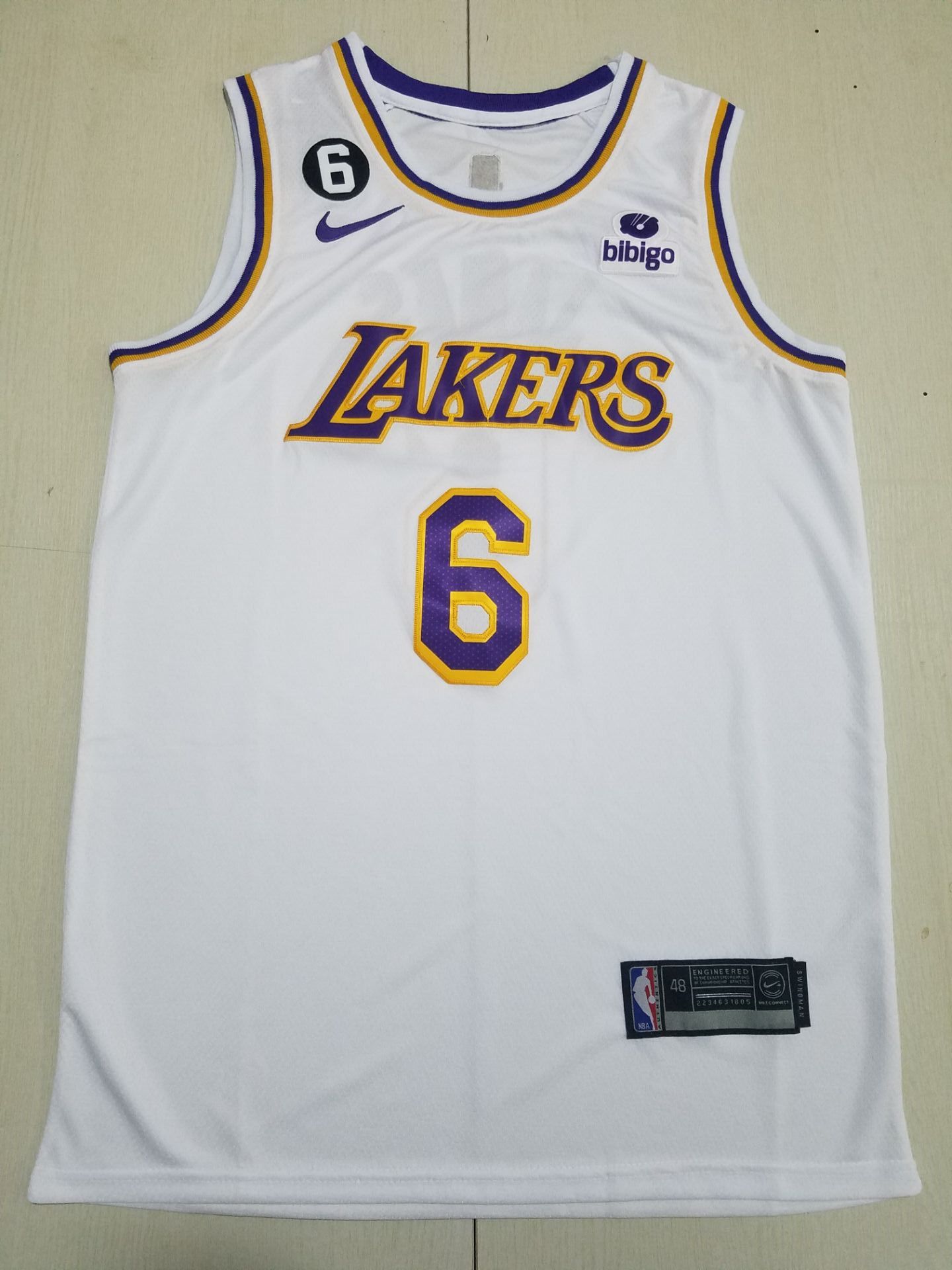 Men Los Angeles Lakers #6 LeBron James White 2022 Nike NBA Jerseys->memphis grizzlies->NBA Jersey